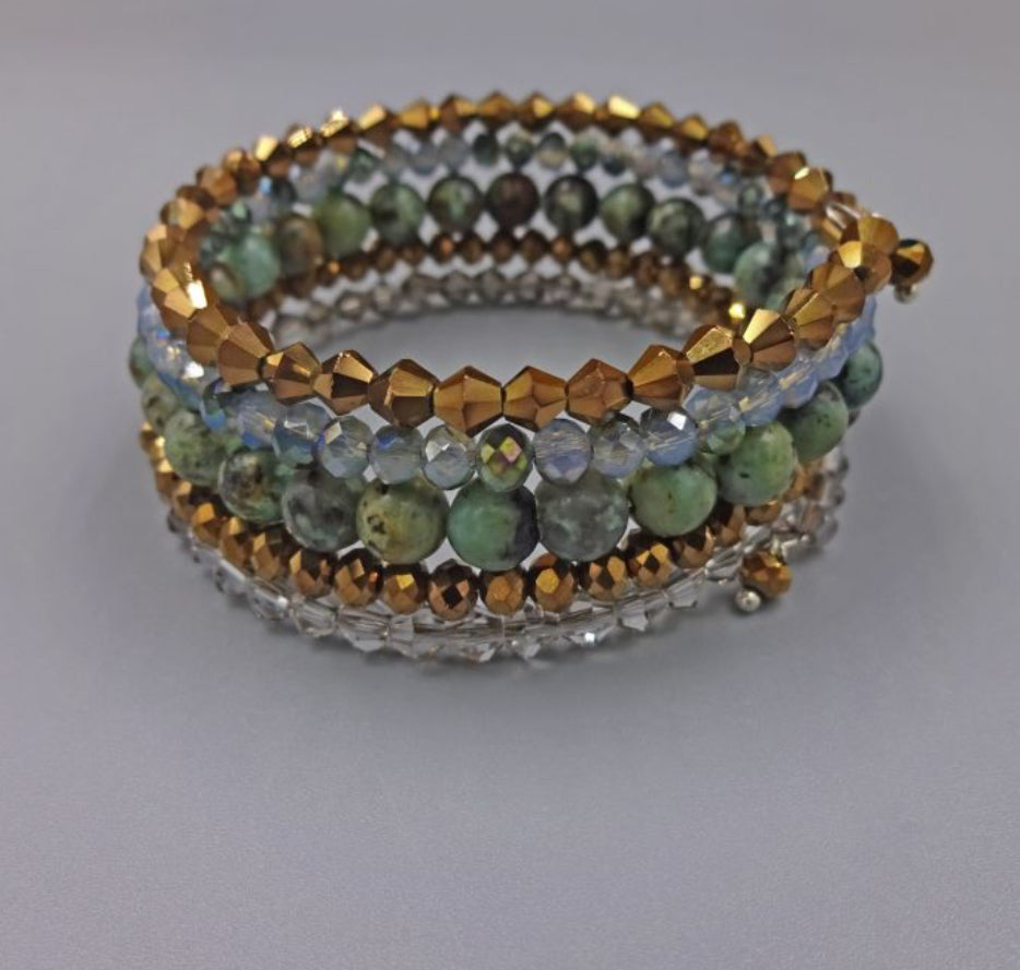 African Turquoise Wrap Bracelet