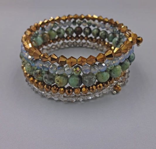 African Turquoise Wrap Bracelet